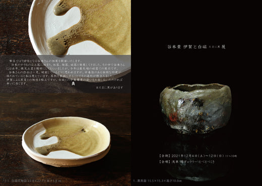 谷本貴 伊賀と白磁 たまに黒 展