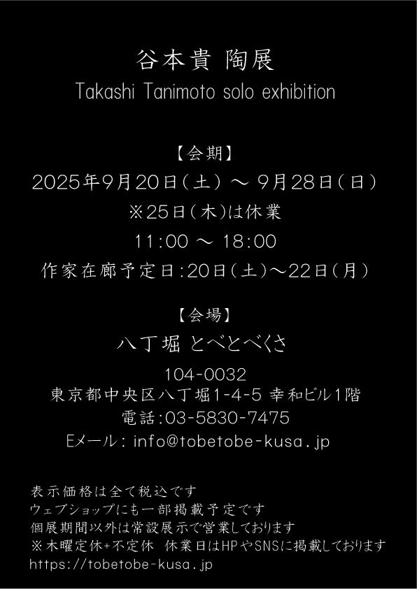 Takashi Tanimoto solo exhibition