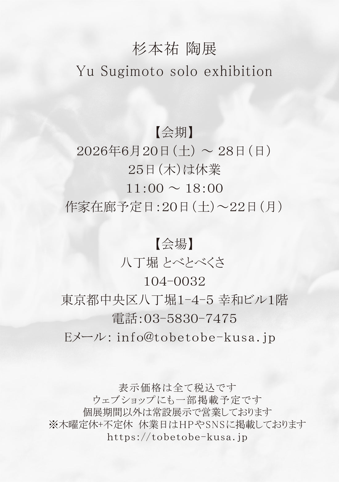 Yu Sugimoto solo exhibition