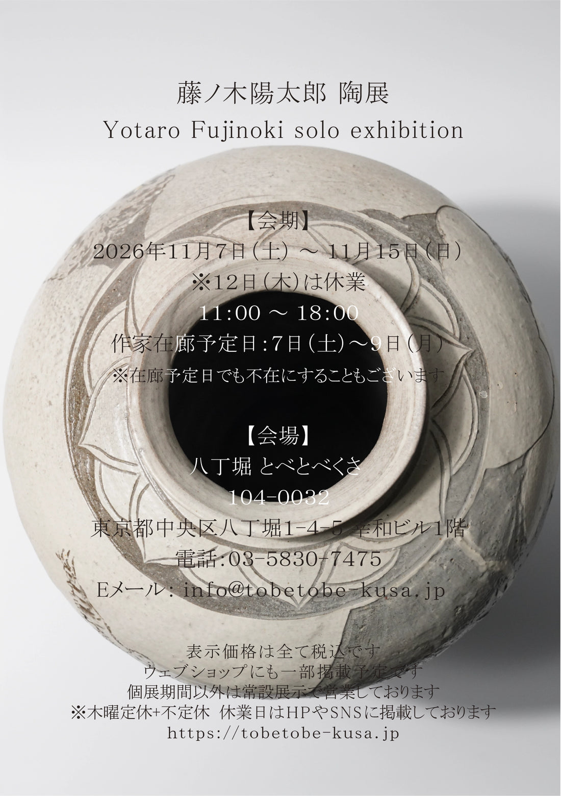 Yotaro Fujinoki solo exhibition