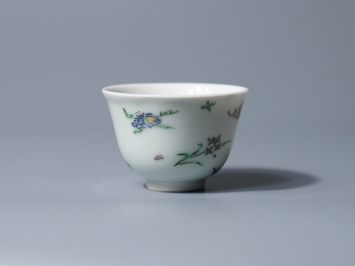 Wucai Flower Design Sakazuki