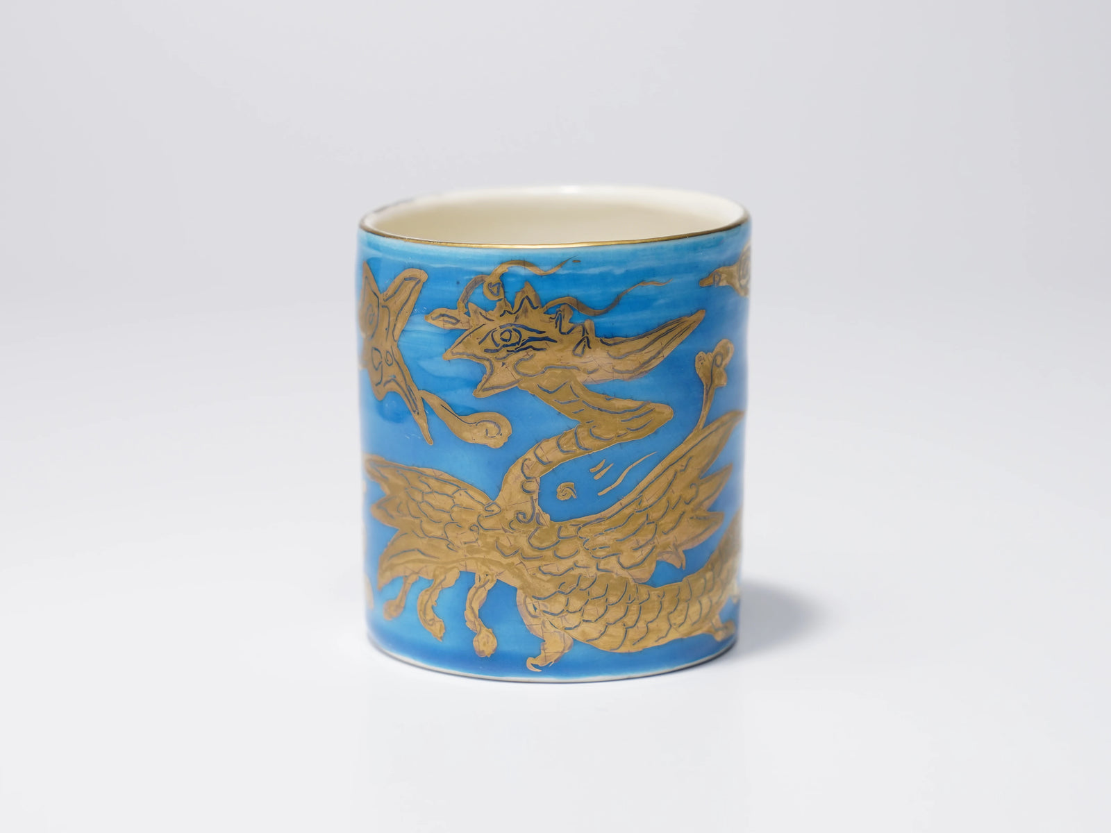 色絵金襴手鳳凰文猪口