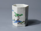 Wucai Landscape Design Hexagonal Sakazuki